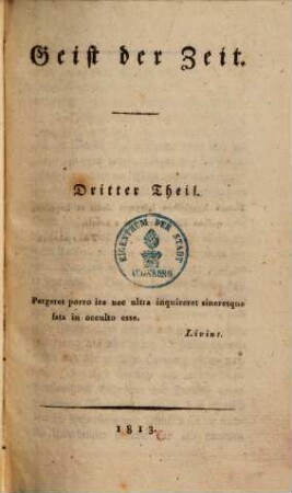 Geist der Zeit, 3. Theil