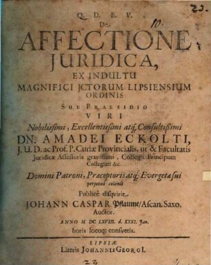 De affectione iuridica