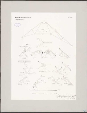 Preußisches Parlament, Berlin Schinkelwettbewerb 1869: Turmhelm: Dachkonstruktion, Details zu Binder A