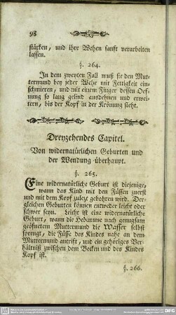 Dreyzehendes Capitel. Von widernatürlichen Geburten und der Wendung überhaupt