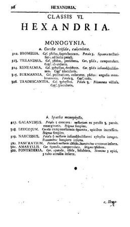 Classis VI. Hexandria