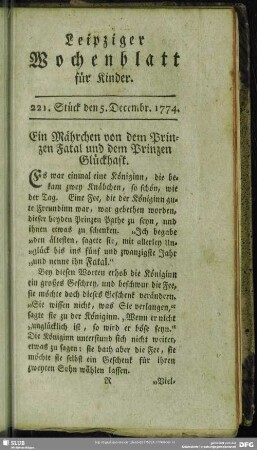 221. Stück den 5. Decembr. 1774