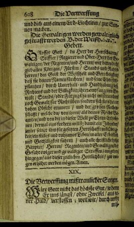 XIX. Die Verwerffung mißtraulicher Sorgen.