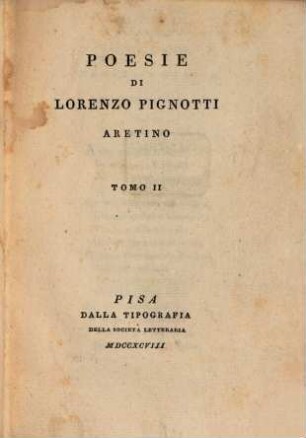 Poesie Di Lorenzo Pignotti Areteino. 2