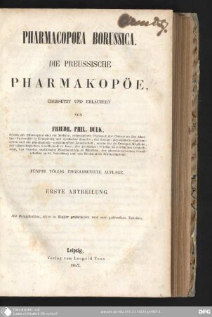 1: Die Preußische Pharmakopöe