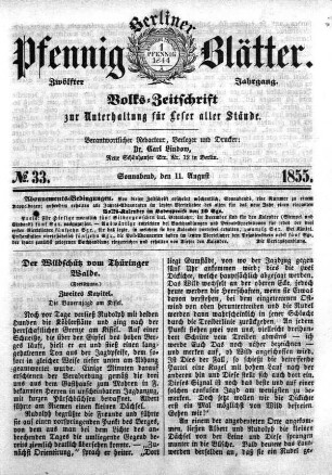 No. 33, Sonnabend, den 11. August