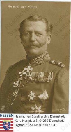 Einem, Karl Wilhelm v. (1853-1934) / Porträt in Uniform mit Orden, Brustbild