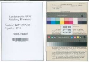 Entnazifizierung Rudolf Hardt , geb. 21.10.1898 (Maschinenmeister)