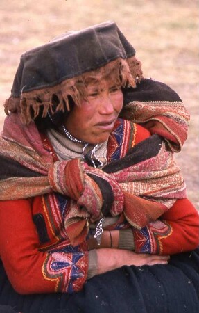 Peru 1990, Indianerin im Anden Hochland