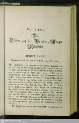 Dritter Theil. Der Führer auf der Dresden - Prager Eisenbahn