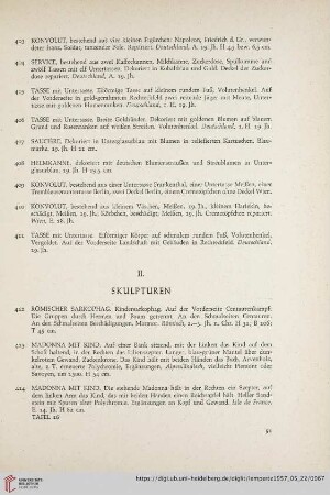 II. Skulpturen (Nr. 412 - 470)