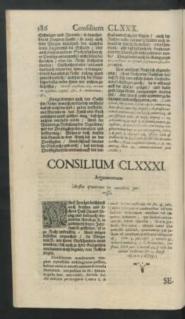 Consilium CLXXXI. - Consilium CXC.