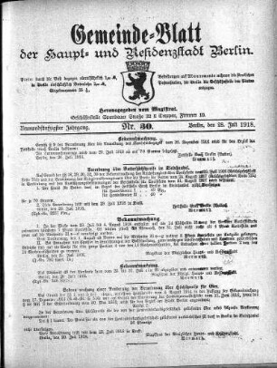 1918,30: Nr. 30, 28. Juli 1918
