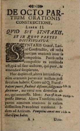 Emmanuelis Alvari E Societate Jesu Grammaticarum Institutionum Liber II. De Constructione Octo Partium Orationis