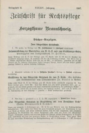 Beilageheft II. 1897