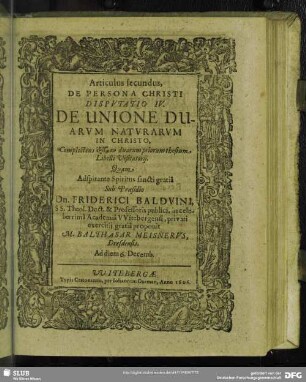 Articulus secundus, De Persona Christi