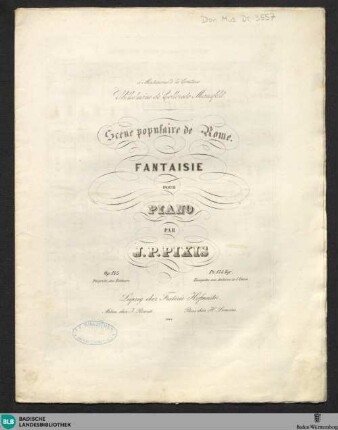 Scène populaire de Rome : Fantaisie pour piano; op. 145