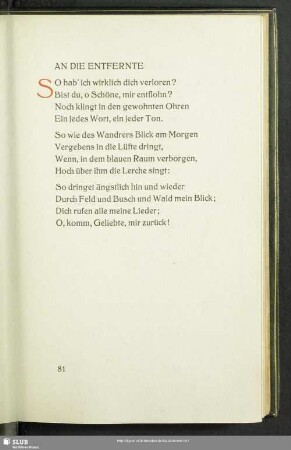 An die Entfernte