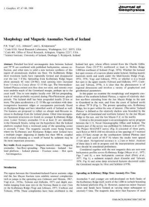 Morphology and magnetic anomalies north of Iceland