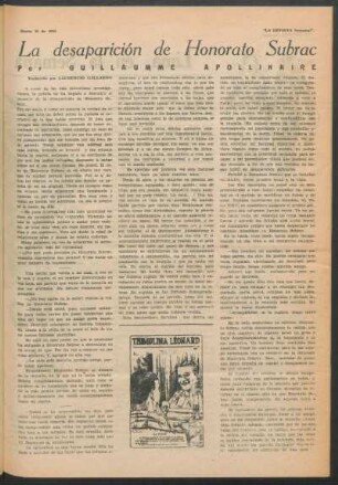 La desaparición de Honorato Subrac
