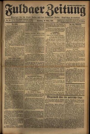 Erste Ausgabe vom Dienstag, den 26. März 1929.
