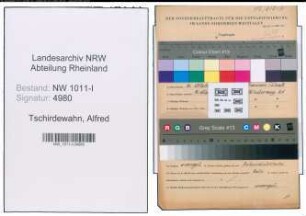Entnazifizierung Alfred Tschirdewahn , geb. 10.10.1889 (Zivilingenieur)