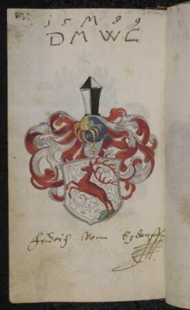 Wappen: (Edler) Friedrich von Etzdorf (Etzstorf), Eintrag 1589