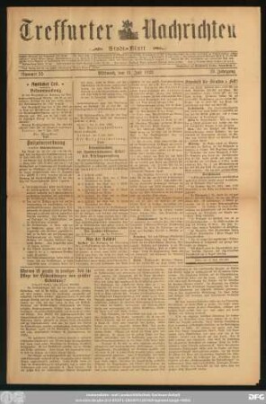 Treffurter Nachrichten : Stadtblatt, Nr. 55. Mittwoch, den 11. Juli 1923