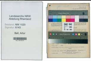 Entnazifizierung Artur Bell , geb. 29.03.1901 (Kaufmann)