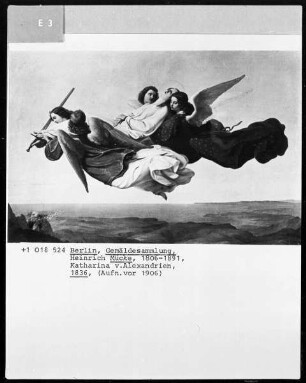 Der Leichnam der heiligen Katharina von Alexandrien, von Engeln zum Himmel getragen
