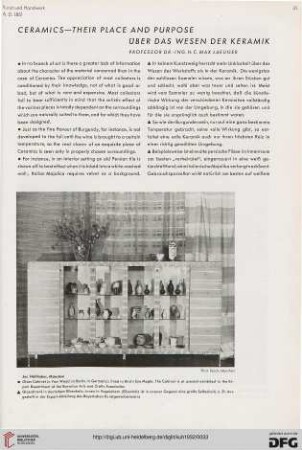 Ceramics - their place and purpose - Über das Wesen der Keramik
