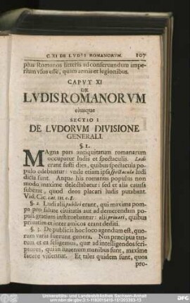 Sectio I De Ludorum Divisione Generali.