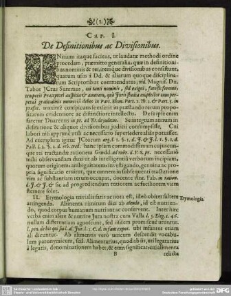 Cap. I. De Definitionibus ac Divisionibus