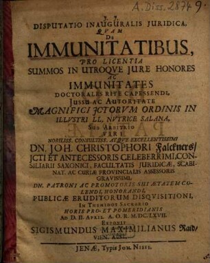 De immunitatibus
