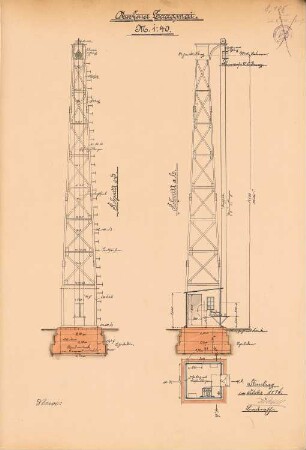Leuchtturm, Laagmai: Grundriss, Schnitte 1:40