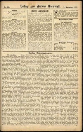 Zweite Ausgabe vom Samstag, den 17. November 1877.