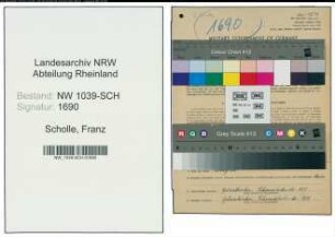 Entnazifizierung Franz Scholle , geb. 30.11.1900 (Betriebsassistent)