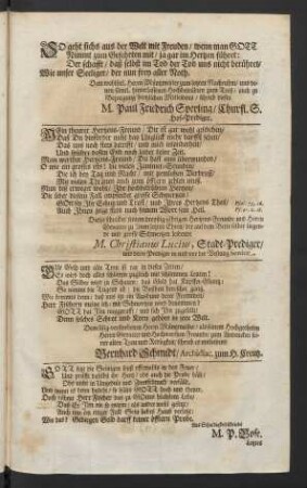 Gott setzt die Seinigen sonst offtmahls in das Feuer/ [...]