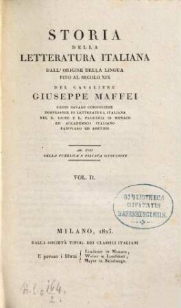 Storia della letteratura italiana dall'origine della lingua fino al secolo XIX, 2