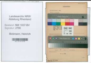 Entnazifizierung Heinrich Bickmann , geb. 11.08.1897 (Bahnsekretaer)