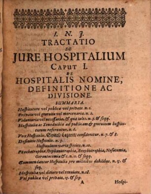 Diatribe Juridica De Jure Ac Privilegiis Hospitalium