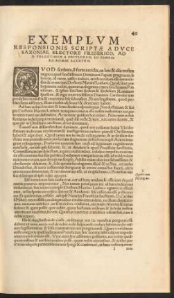 Exemplum Responsionis Scriptae A Duce Saxoniae ...