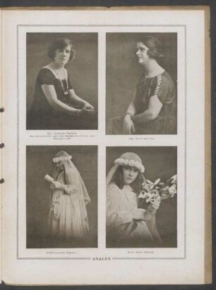 [Fotografías de] Srta. Esperanza González [y] Srta. María Inés Díaz [y] Isabel Larravide Balparda [y] Anita Butler Balparda