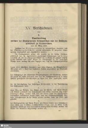 XV. Verschiedenes