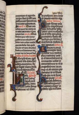 Historisierte Initiale: L(ectionem brevem sancti evangelii): Christus vor der geöffneten Tempelpforte