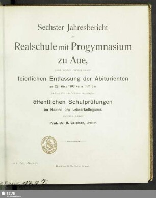 6.1902/03(1903): Jahresbericht