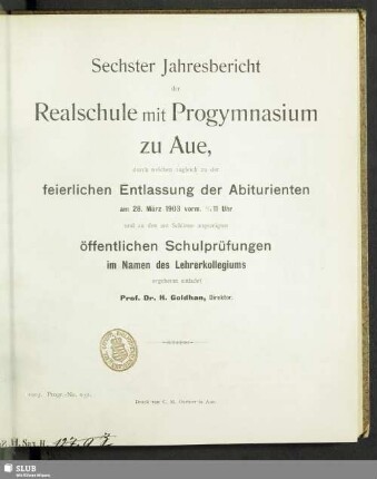 6.1902/03(1903): Jahresbericht