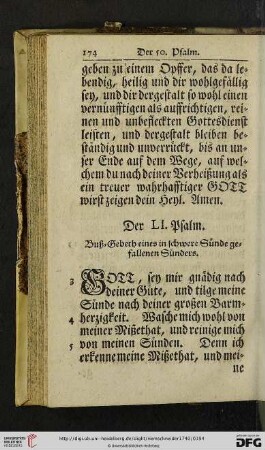 Der LI. Psalm - Der LX. Psalm