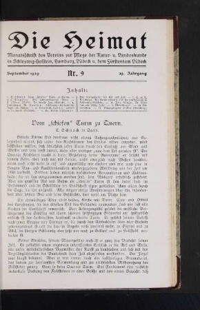 September 1929, Nr. 9, 39. Jahrgang