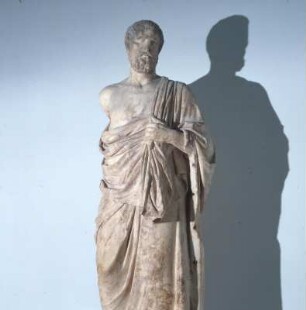 Hippokrates-Statue : Kos, Archäologisches Museum. Statue des Hippokrates. Fund in der Cavea des römischen Odeions in Kos-Stadt. Späthellenistisch, nach klassischem Prototyp